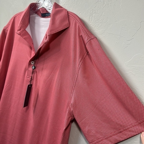 Turtleson Clarence mini diamond Jaquard performance polo red size medium.NWT - Picture 7 of 10